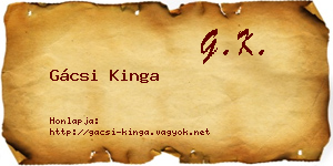 Gácsi Kinga névjegykártya