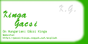 kinga gacsi business card